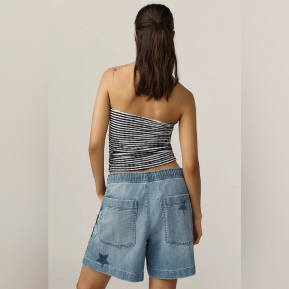 NWT Size M - Pilcro Star-Embellished Pull-On Jean Shorts (NWT US$118) - Picture 7 of 16
